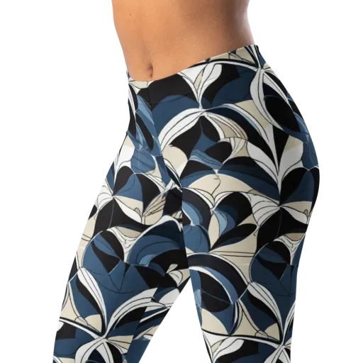Blue Velvet Bloom on a Leggings