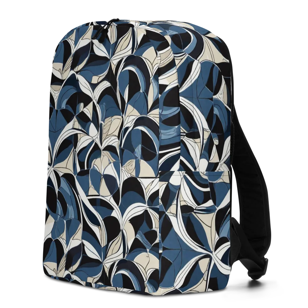 Blue Velvet Bloom on Minimalist Backpack — Left
