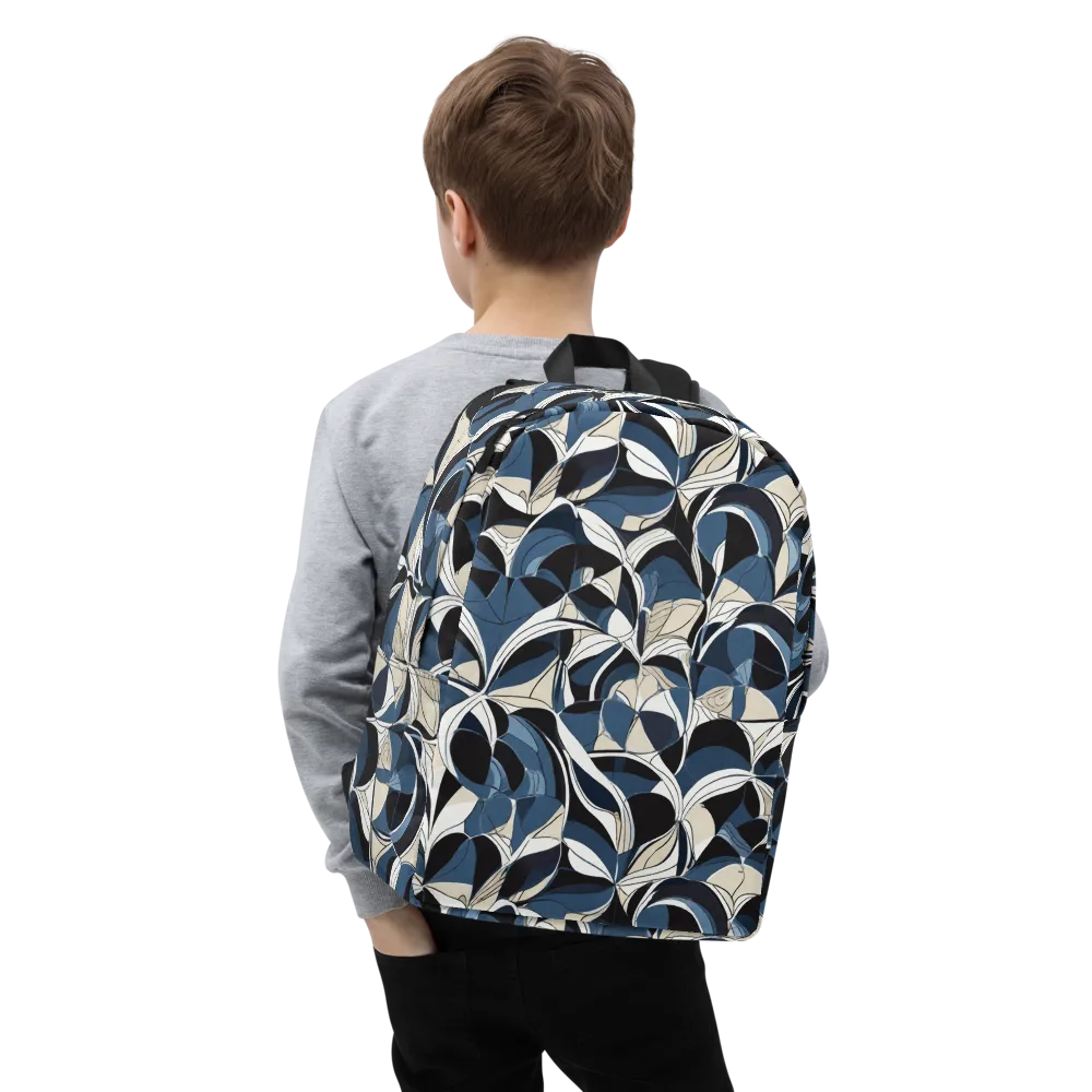 Blue Velvet Bloom on Minimalist Backpack — Zoomed-in