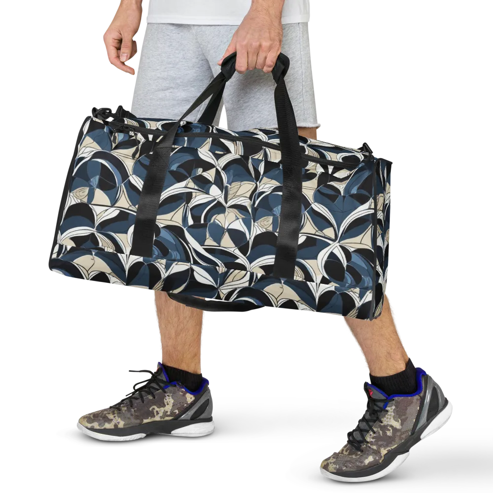 Blue Velvet Bloom on Duffle Bag — Front