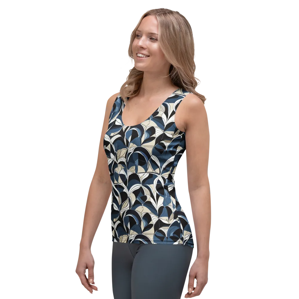 Blue Velvet Bloom on Women's Tank Top — Left Front
