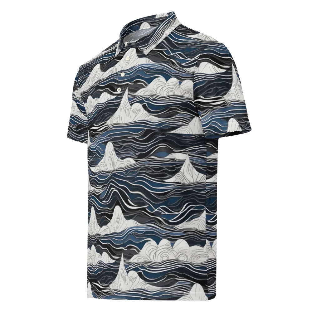 Inkbound Tides on Men's Slim Fit Polo Shirt — Left Front