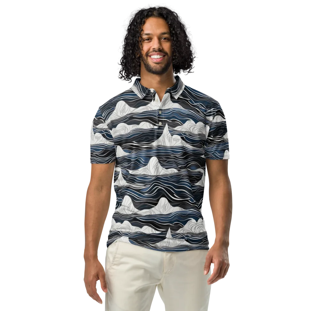 Inkbound Tides on Men's Slim Fit Polo Shirt — Front