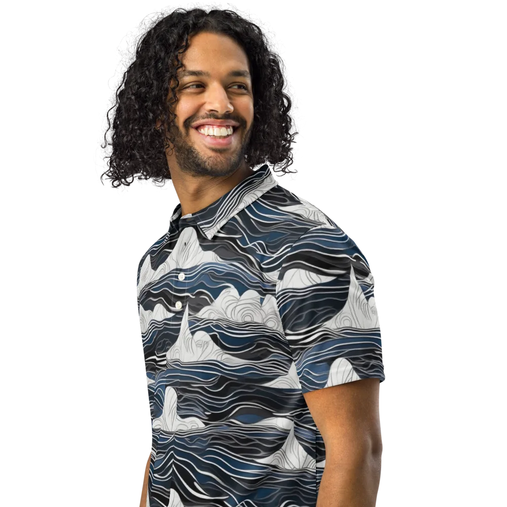 Inkbound Tides on Men's Slim Fit Polo Shirt — Left Front