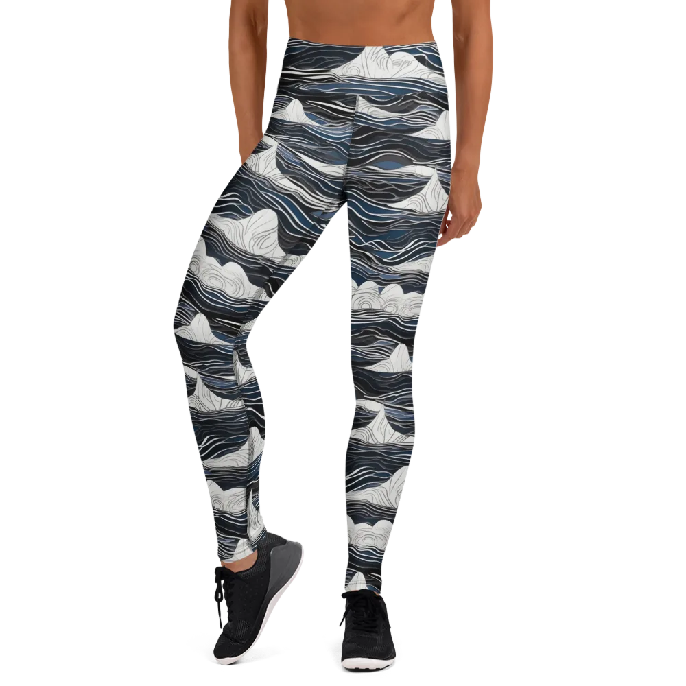 Inkbound Tides on Yoga Leggings — Front