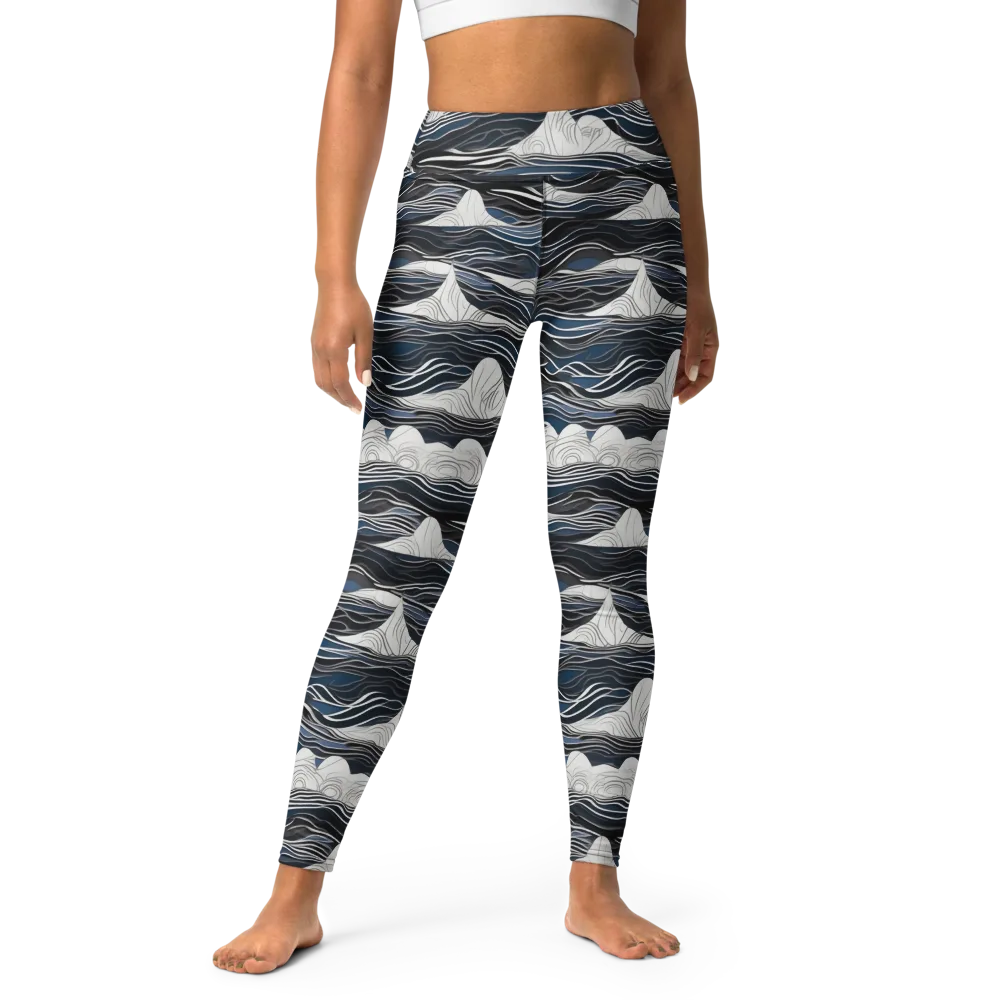 Inkbound Tides on Yoga Leggings — Front