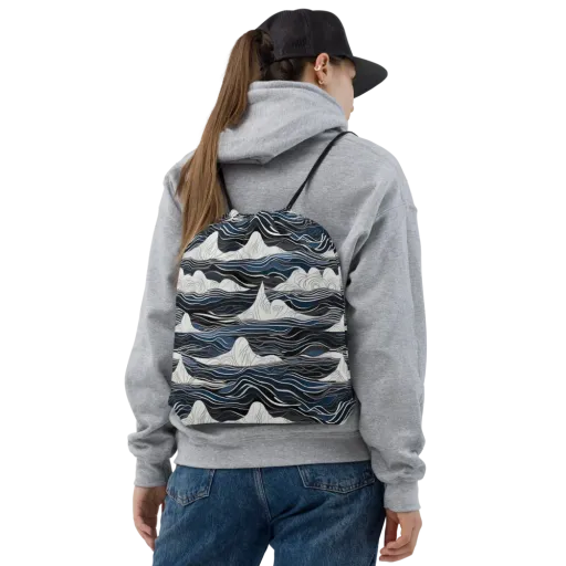Inkbound Tides on a Drawstring Bag