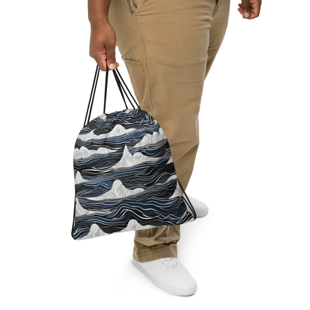 Inkbound Tides on Drawstring Bag — Front