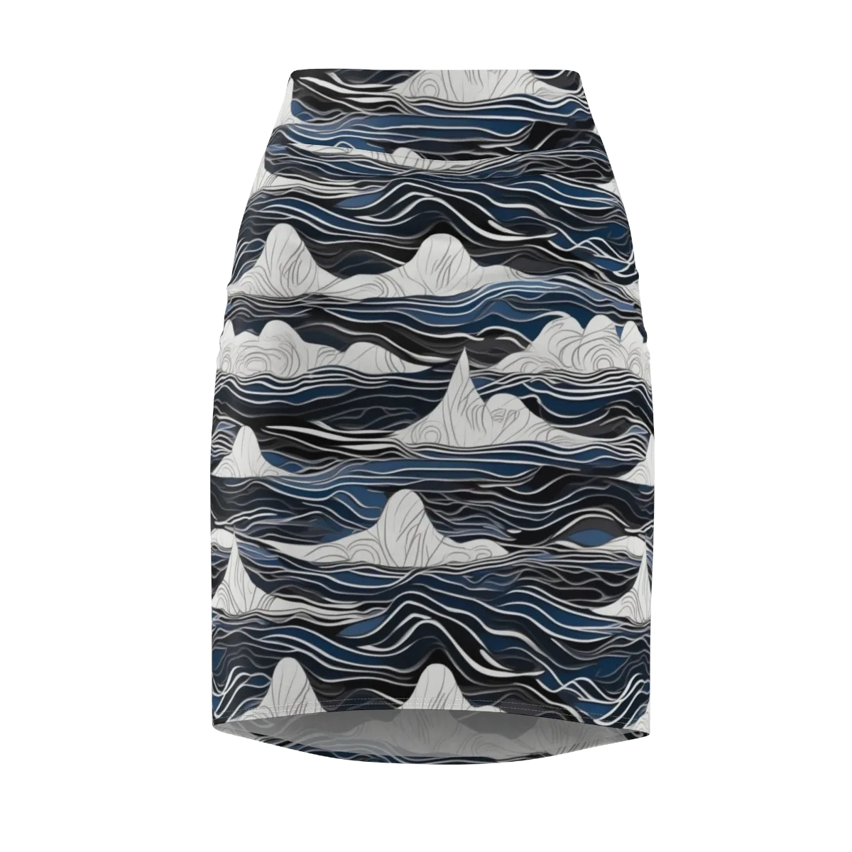 Inkbound Tides on Pencil Skirt — Front