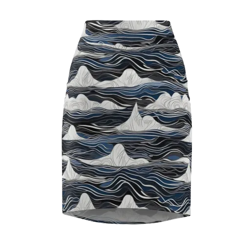 Inkbound Tides on a Pencil Skirt