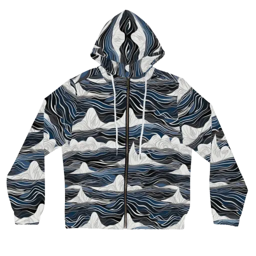 Inkbound Tides on a Women's Full-Zip Hoodie