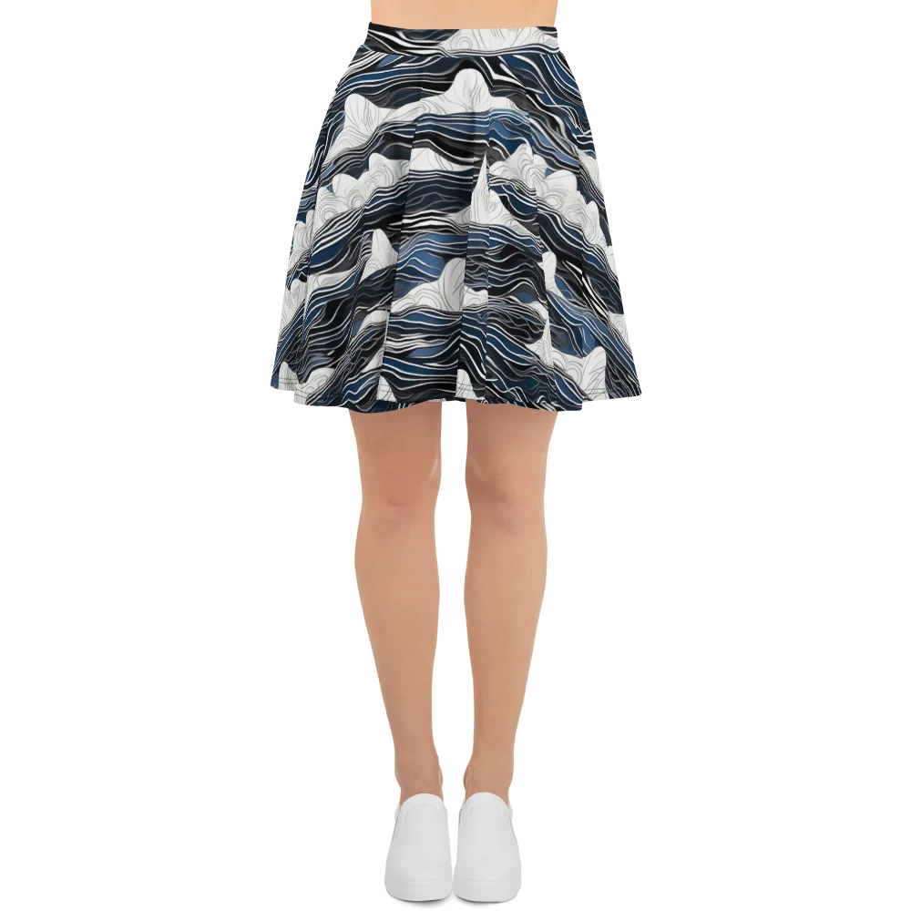 Inkbound Tides on Skater Skirt — Front