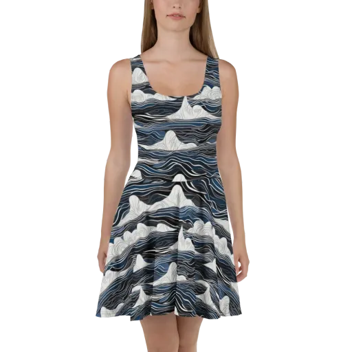Inkbound Tides on a Skater Dress