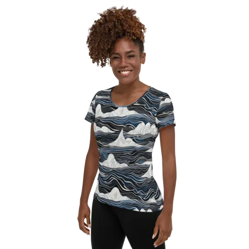 Inkbound Tides on a Women's Athletic T-Shirt