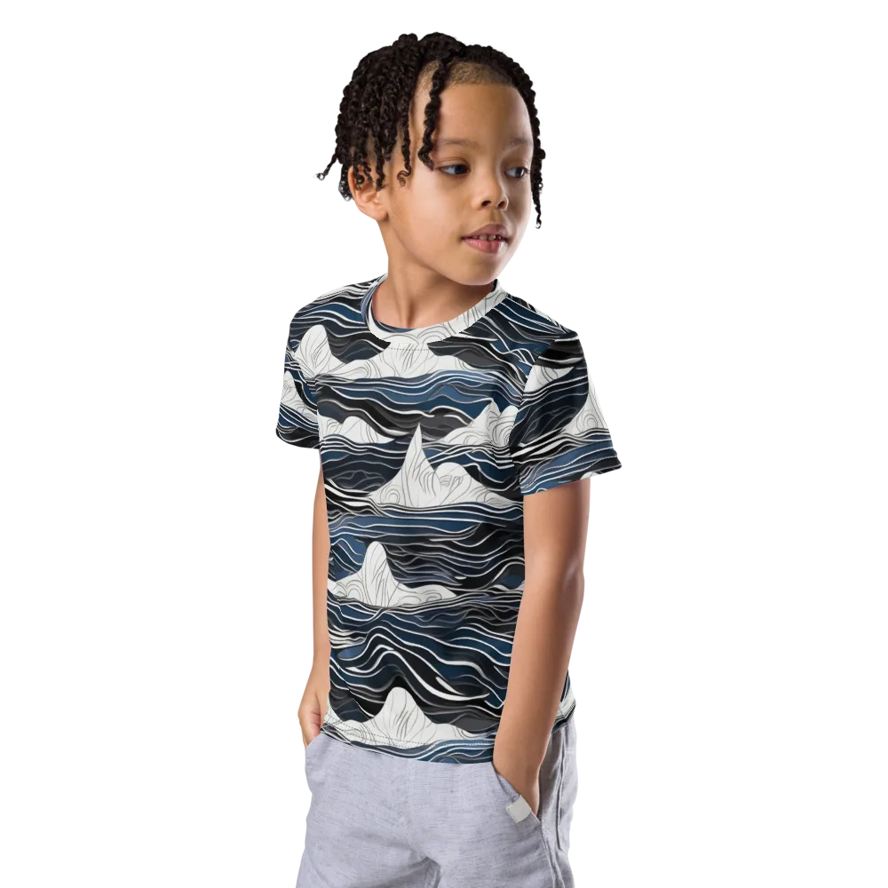 Inkbound Tides on Kids Crew Neck T-Shirt — Left Front
