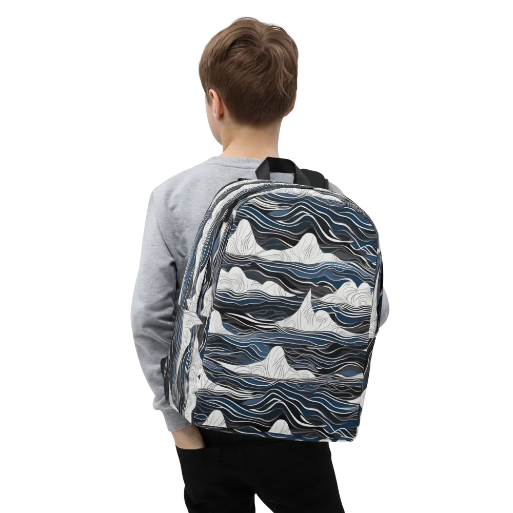 Inkbound Tides on Minimalist Backpack — Zoomed-in