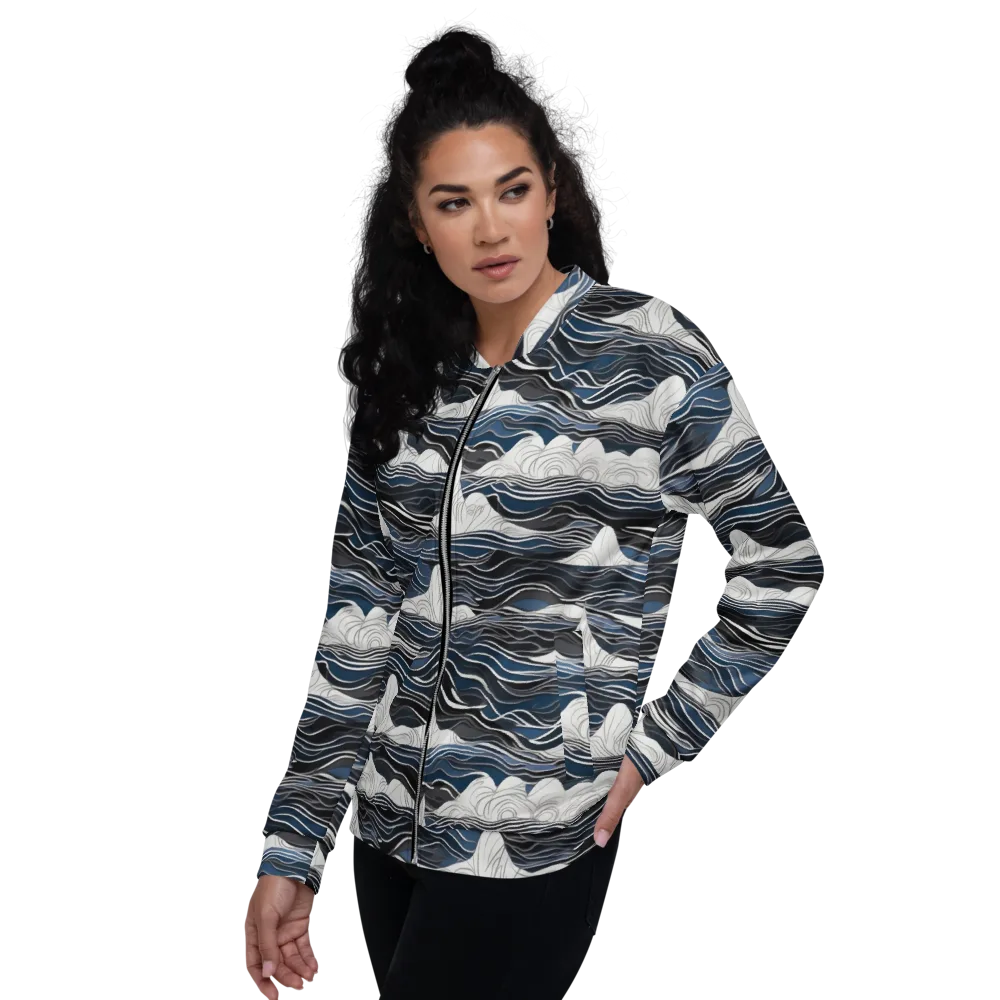 Inkbound Tides on Bomber Jacket — Left