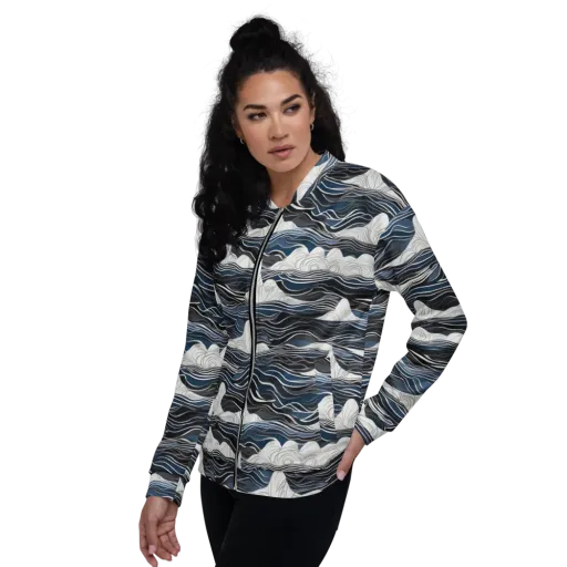 Inkbound Tides on a Bomber Jacket