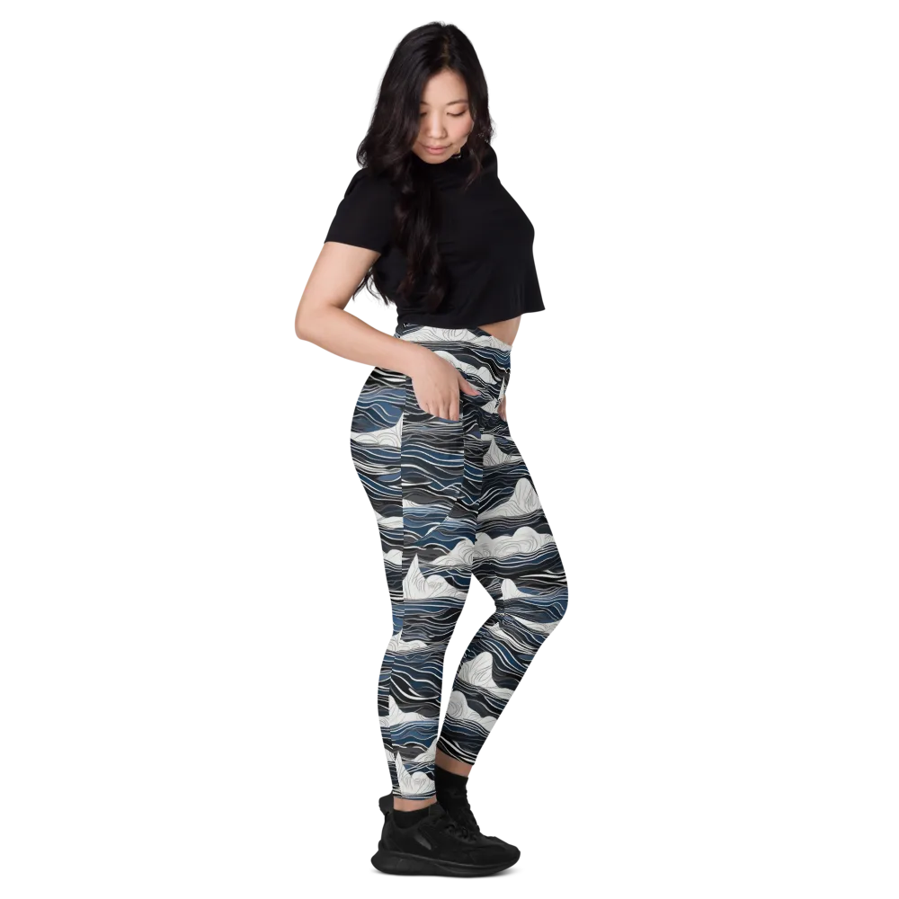 Inkbound Tides on Leggings with Pockets — Right