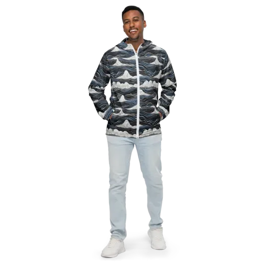 Inkbound Tides on a Men's Windbreaker