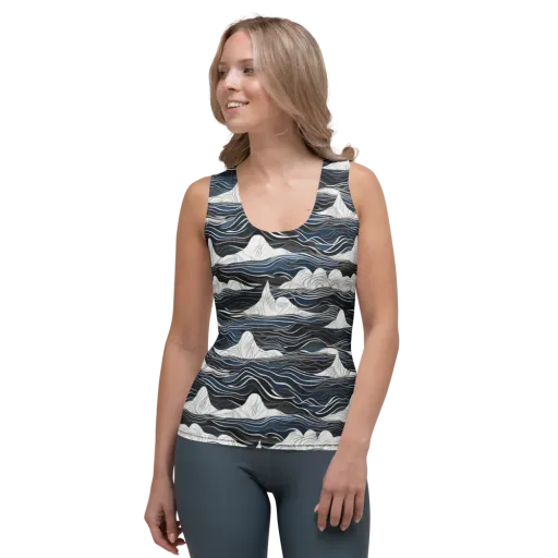 Inkbound Tides on a Women's Tank Top
