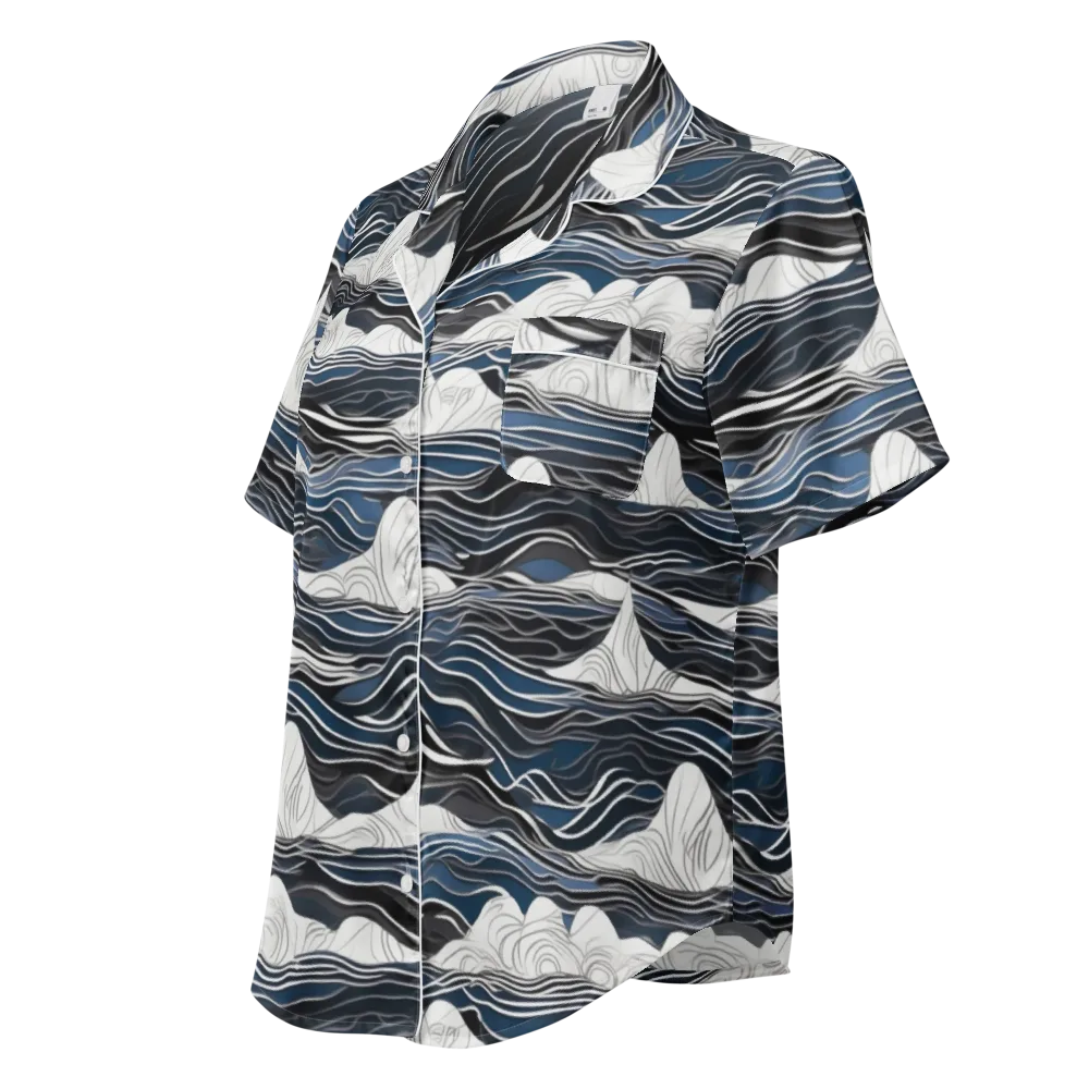 Inkbound Tides on Women's Short Sleeve Pajama Top — Left Front