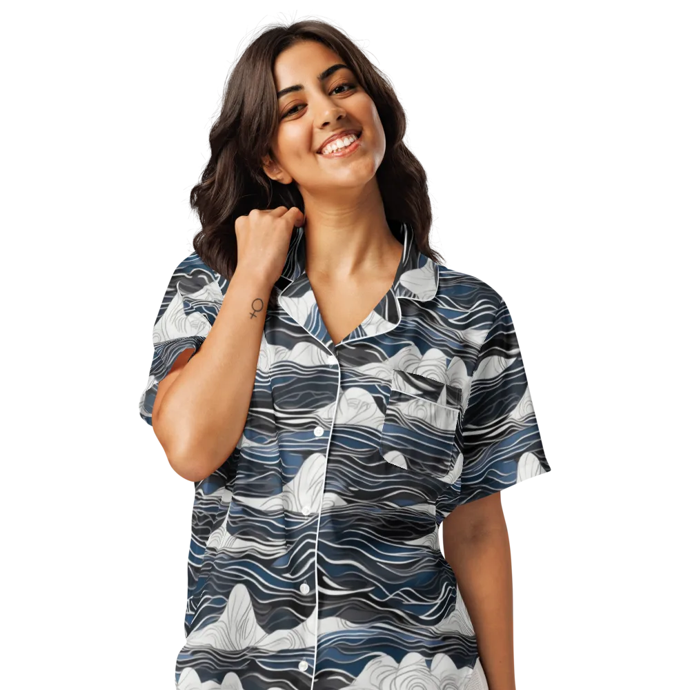 Inkbound Tides on Women's Short Sleeve Pajama Top — Front