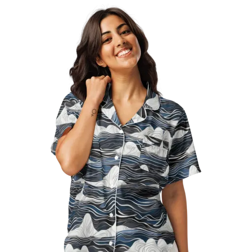 Inkbound Tides on a Women's Short Sleeve Pajama Top