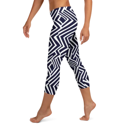 Navy Circuit on a Capri Leggings