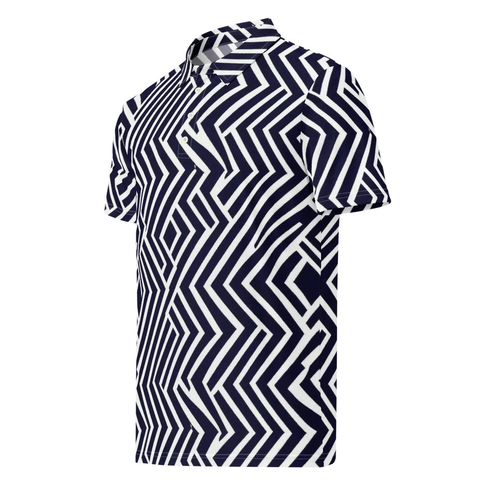Navy Circuit on Men's Slim Fit Polo Shirt — Left Front