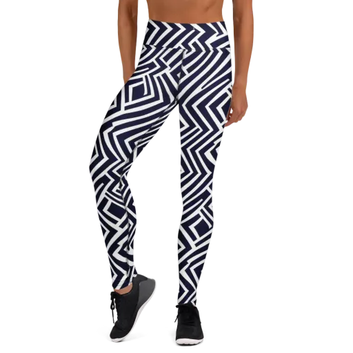 Navy Circuit on a Yoga Leggings