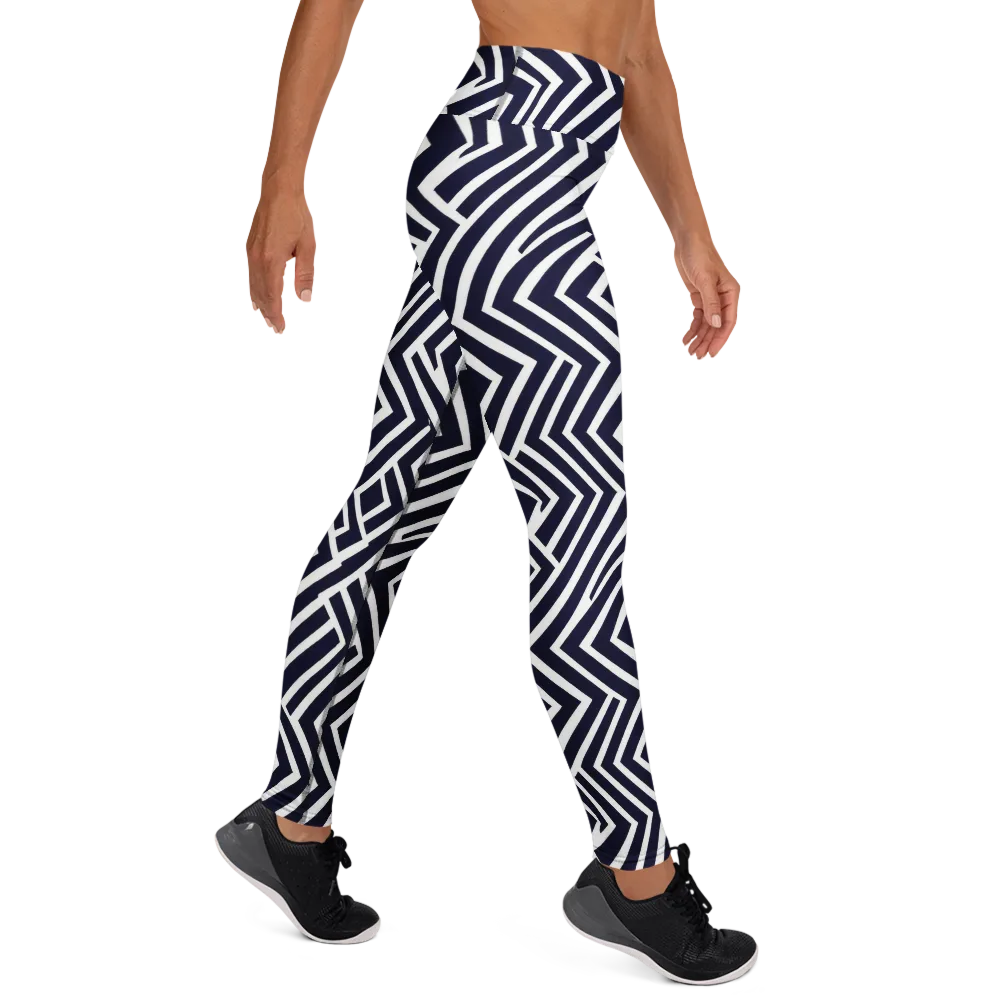 Navy Circuit on Yoga Leggings — Right
