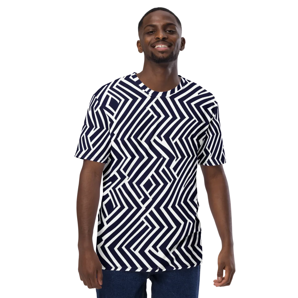 Navy Circuit on Men's Crew Neck T-Shirt — Front