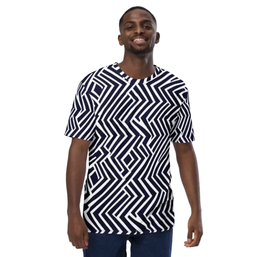 Navy Circuit on a Men's Crew Neck T-Shirt
