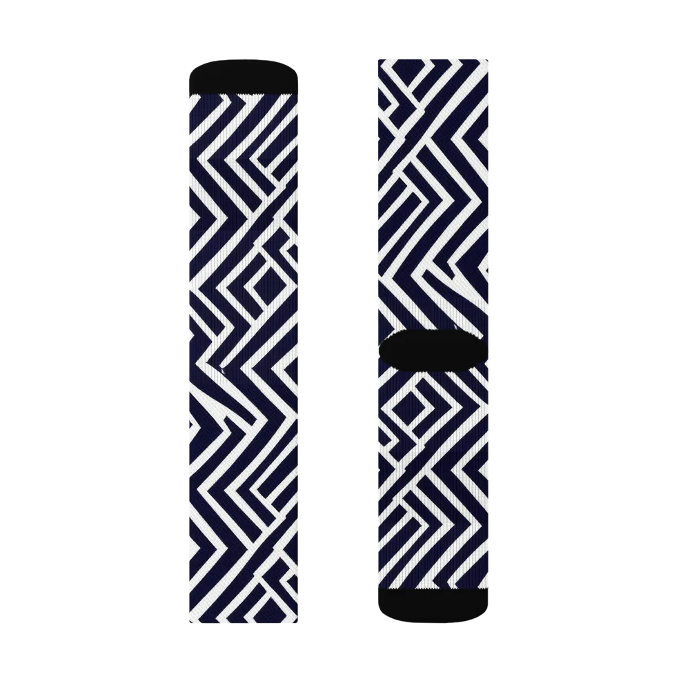 Navy Circuit on Socks — Right Sock