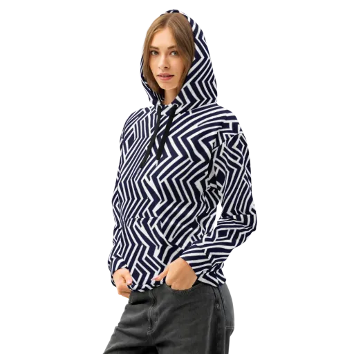 Navy Circuit on a Cotton Hoodie