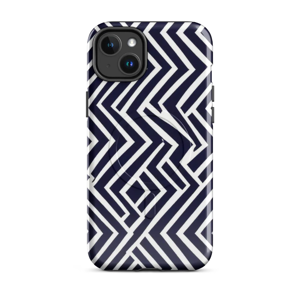 Navy Circuit on MagSafe Tough Case for iPhone® — Front