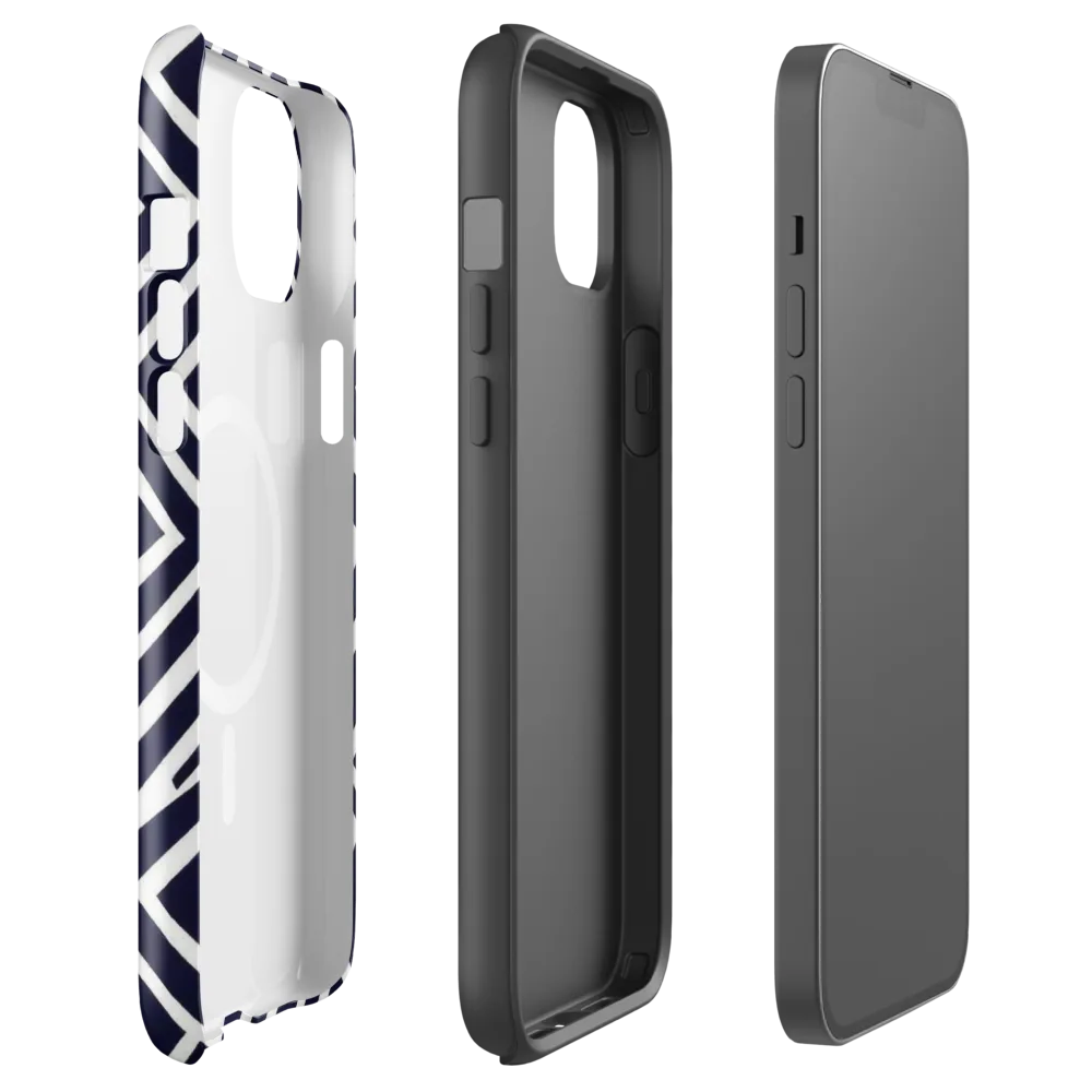 Navy Circuit on MagSafe Tough Case for iPhone® — Front