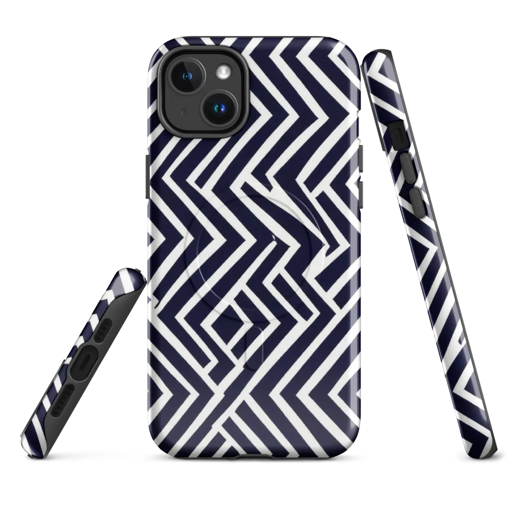 Navy Circuit on MagSafe Tough Case for iPhone® — Front