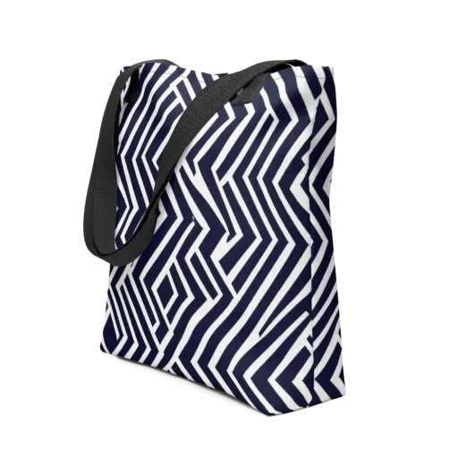 Navy Circuit on a Tote Bag