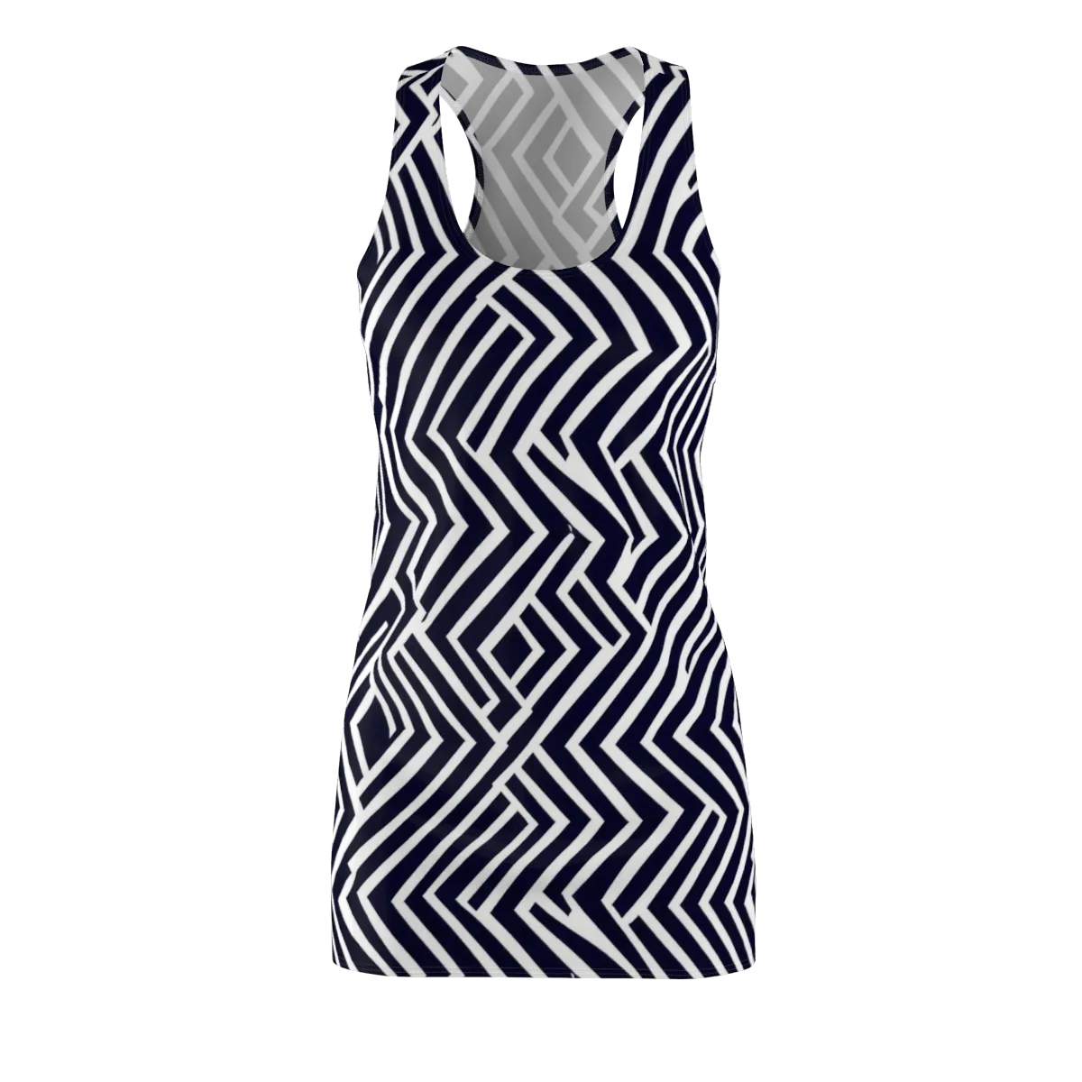 Navy Circuit on Racerback Dress — Front
