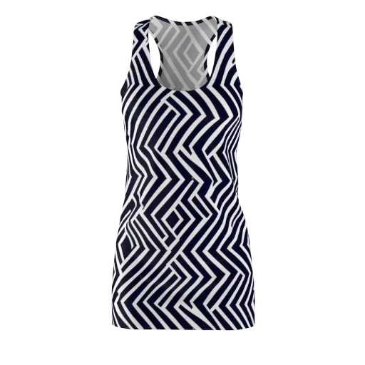 Navy Circuit on a Racerback Dress