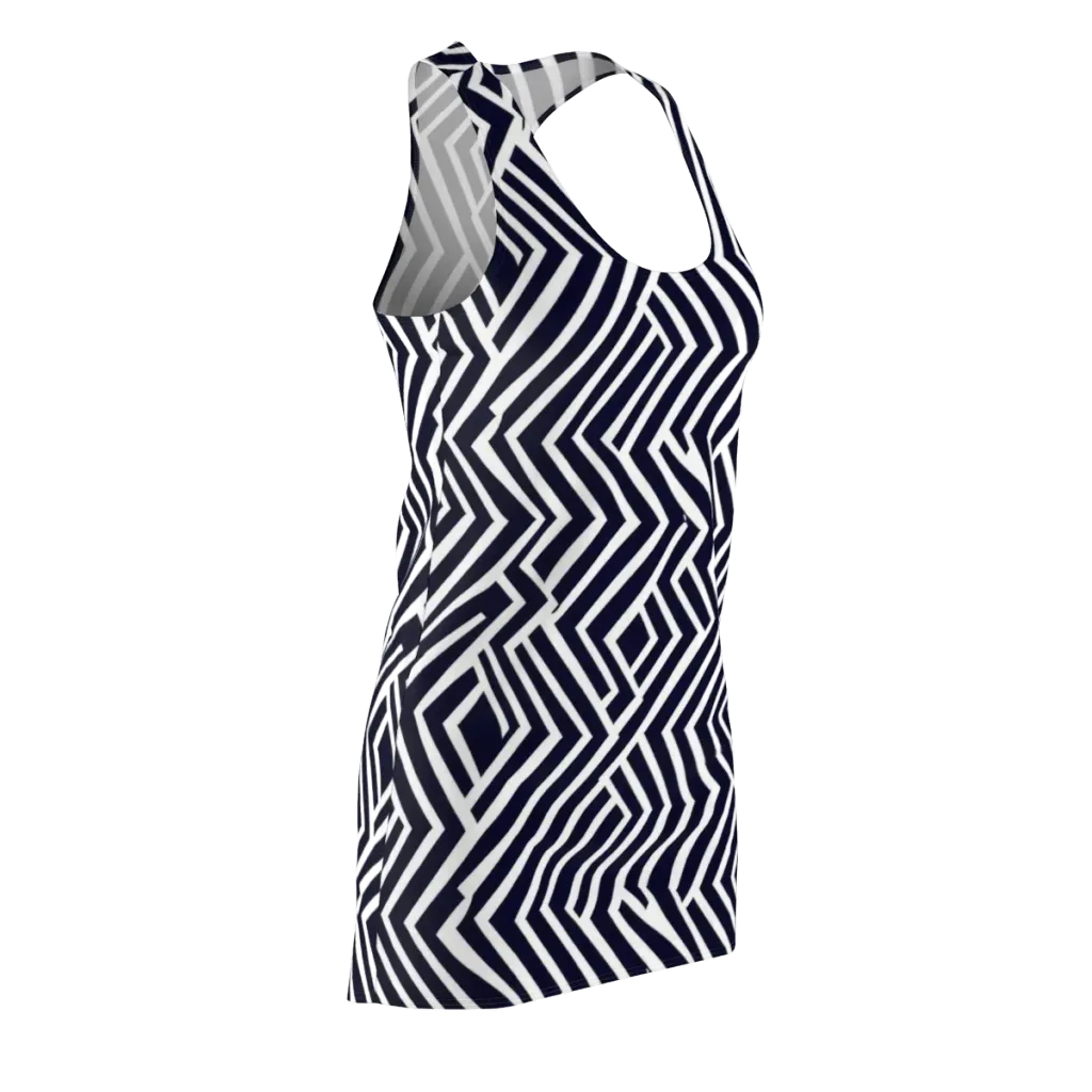 Navy Circuit on Racerback Dress — Front Side