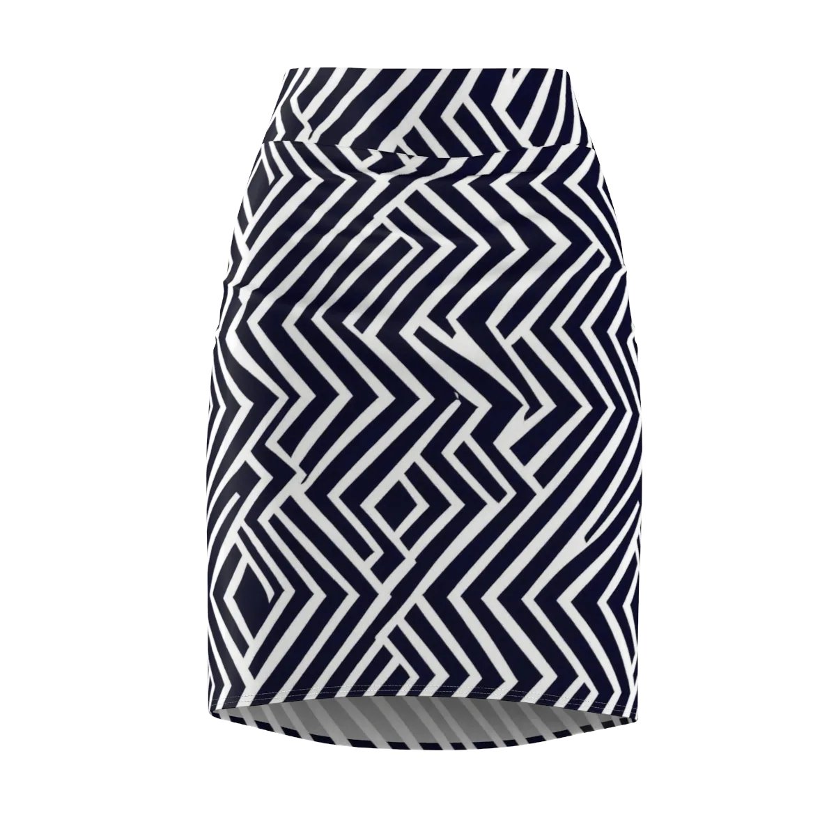 Navy Circuit on Pencil Skirt — Front