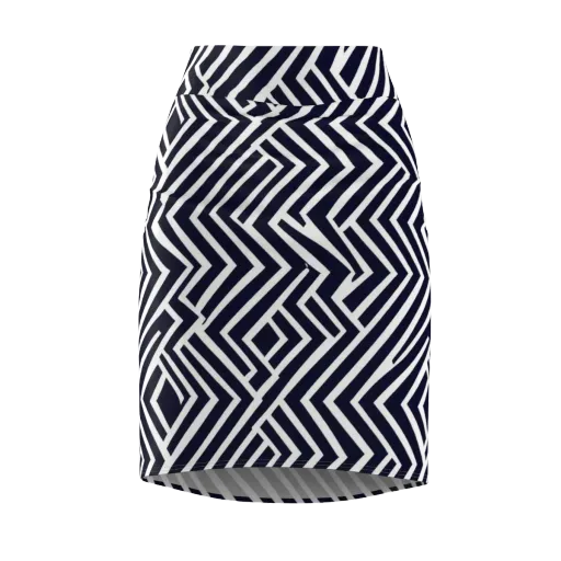 Navy Circuit on a Pencil Skirt