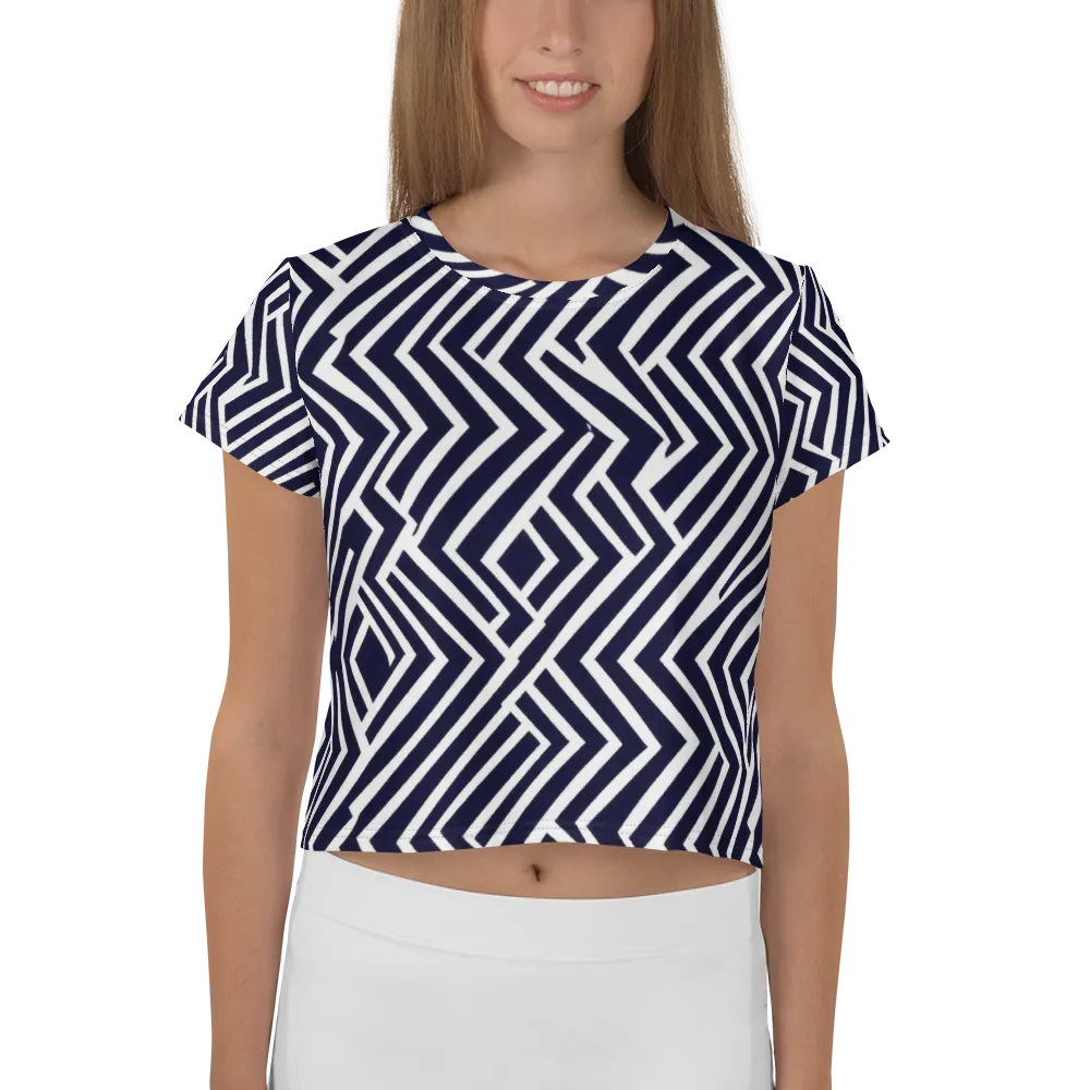 Navy Circuit on Crop Tee — Front