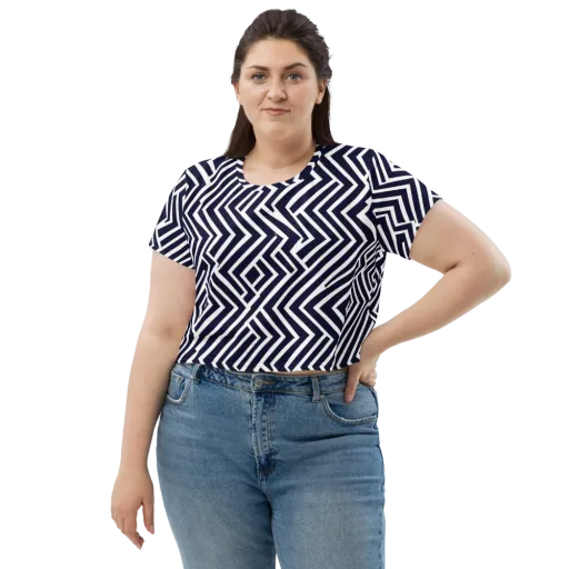 Navy Circuit on a Crop Tee