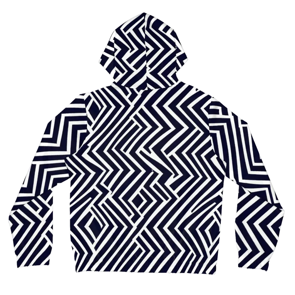 Navy Circuit on Women's Full-Zip Hoodie — Back