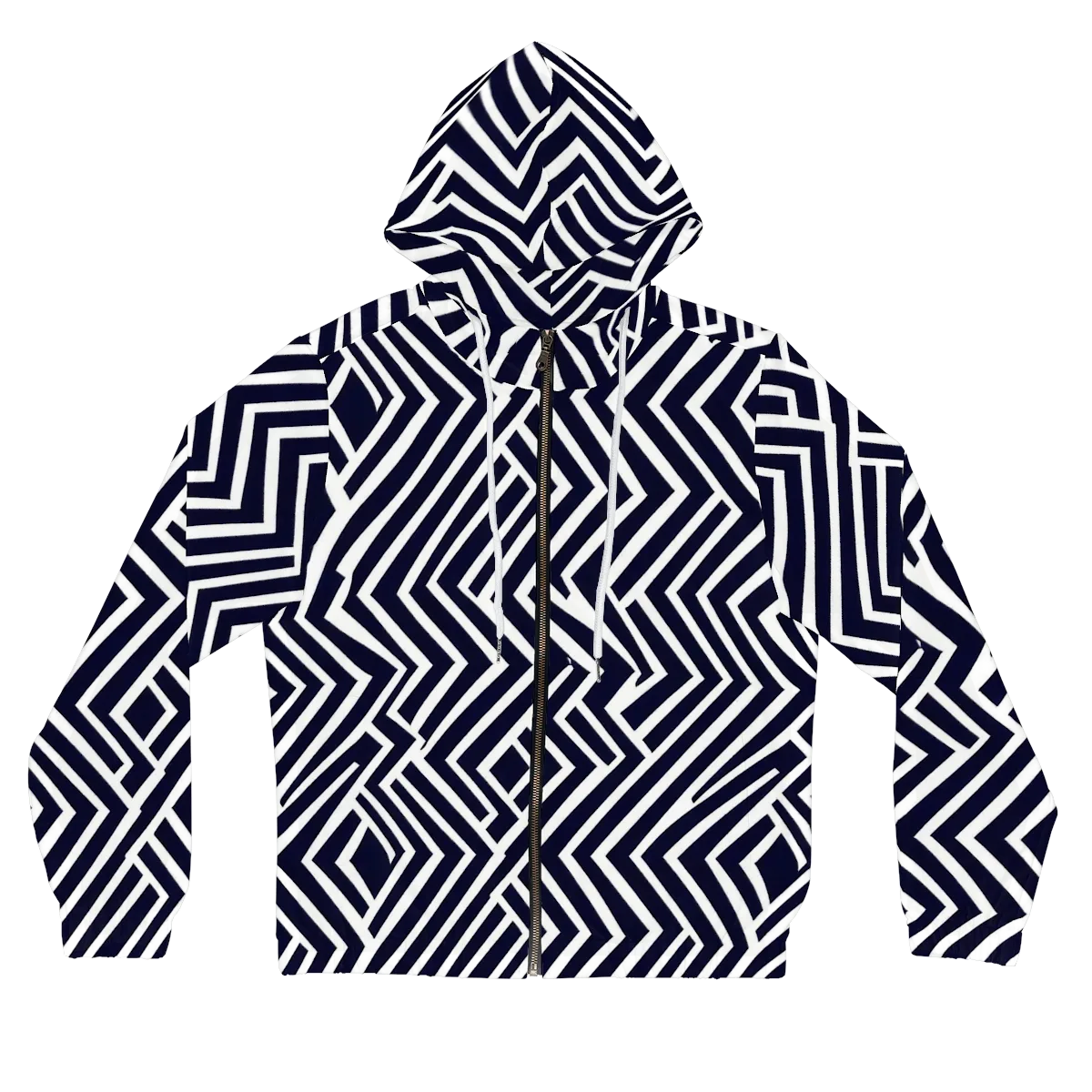 Navy Circuit on Women's Full-Zip Hoodie — Front