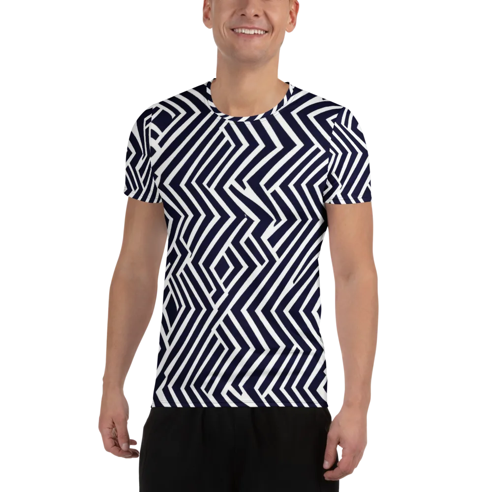 Navy Circuit on Men's Athletic T-Shirt — Front